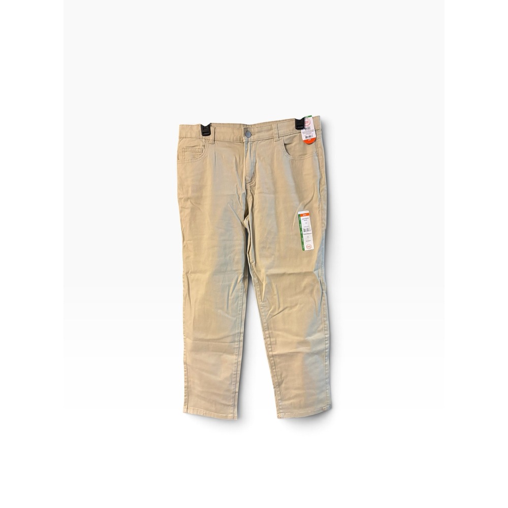 Wonder Nation Boys Straight Leg Denim Pants Earthen Khaki Adjust Waist 16 Plus